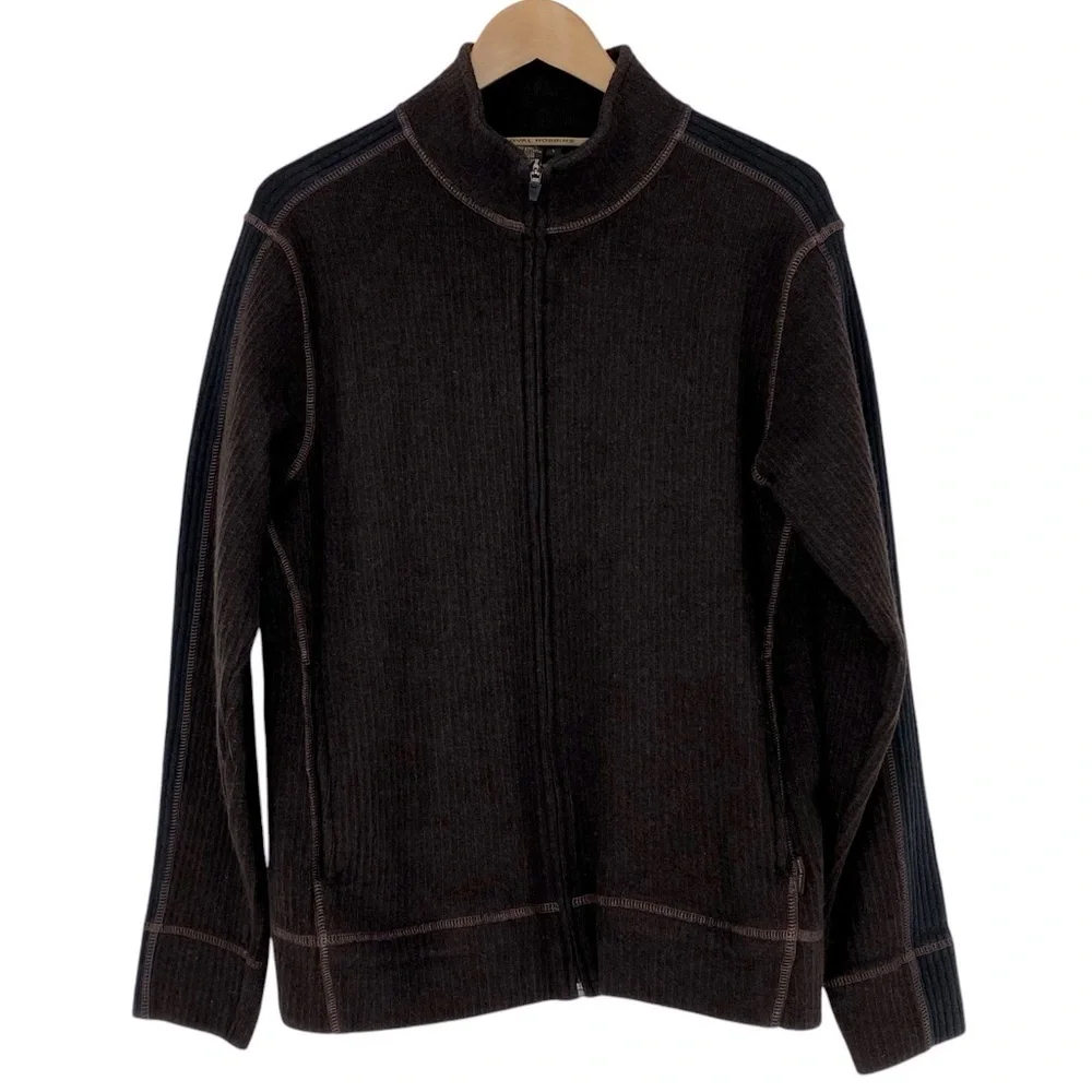 Royal Robbins Men's Wool blend jacket chocolate brown & black size  large